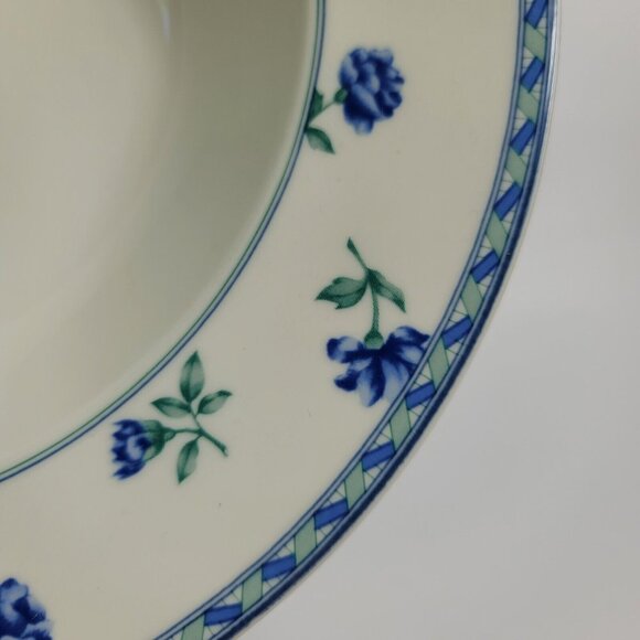 Mikasa Blue Medley Ultima Plus Serving Bowl 10 Inch White Blue Flowers HK 243 - Picture 7 of 8